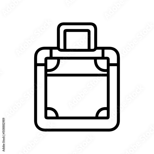 Line art illustration of a travel suitcase for preparing summer wardrobe  