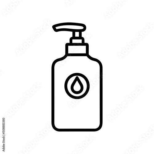 Hand sanitizer bottle icon on a plain white background  