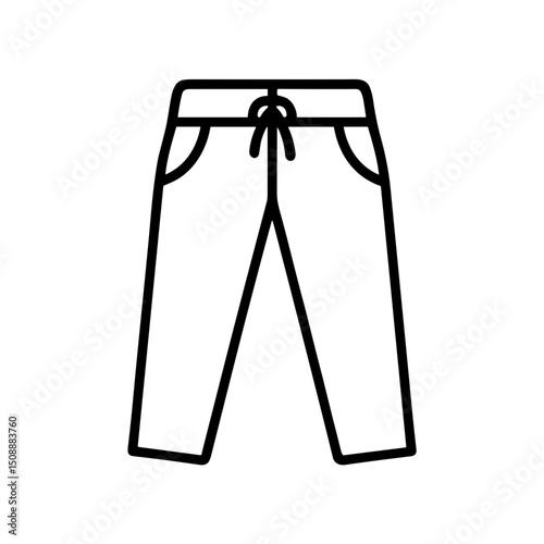 Linen pants with drawstring on a plain background for summer wardrobe  
