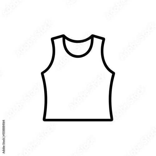 Sleeveless tank top icon outline for summer wardrobe preparation  