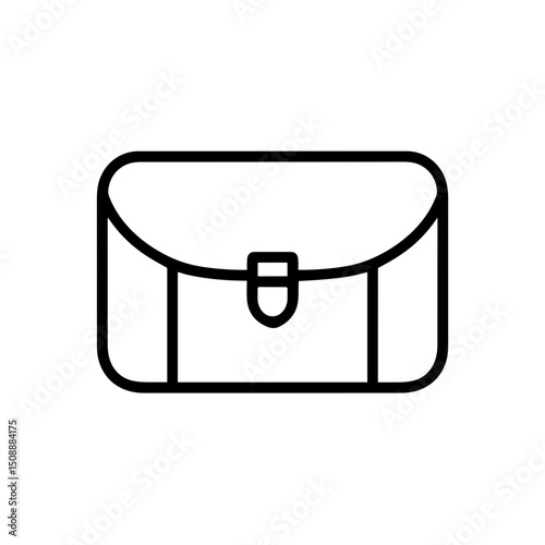 Small crossbody bag icon in minimalist design for summer wardrobe concept  