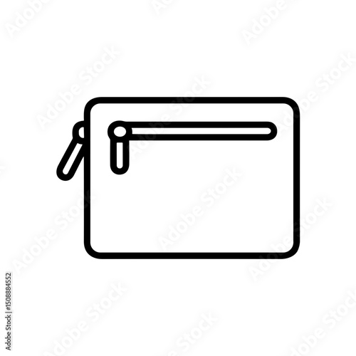 Zip pouch for essentials in simple line art style  