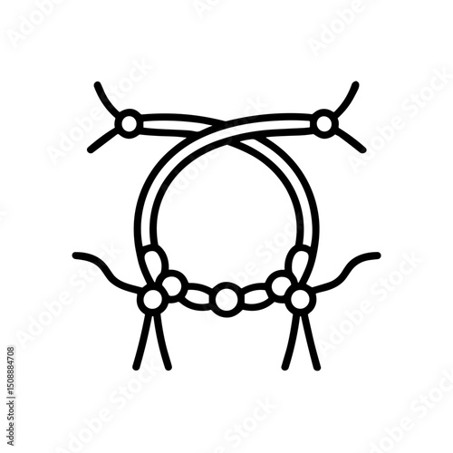Beaded bracelets with cord in minimalist design concept of preparing summer wardrobe  