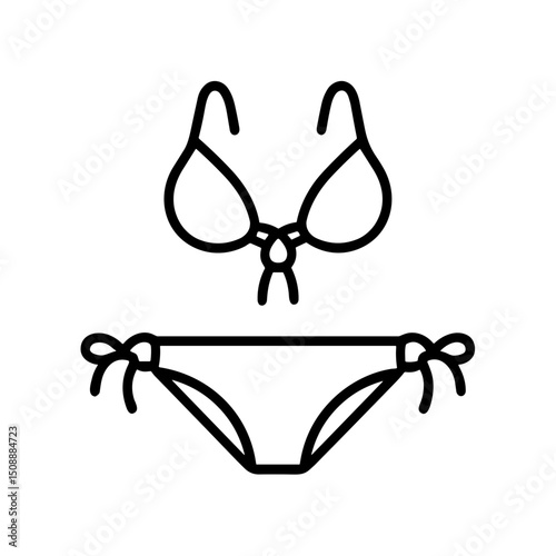 Simple line art bikini set with tie straps for summer wardrobe preparation  