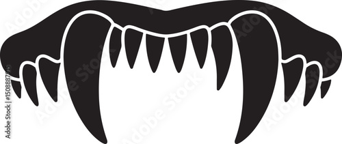 Sharp Predator Teeth Silhouette Illustration Graphic