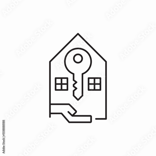 House key property access icon vector sign