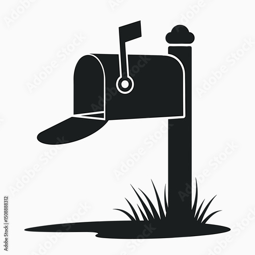 Open black mailbox