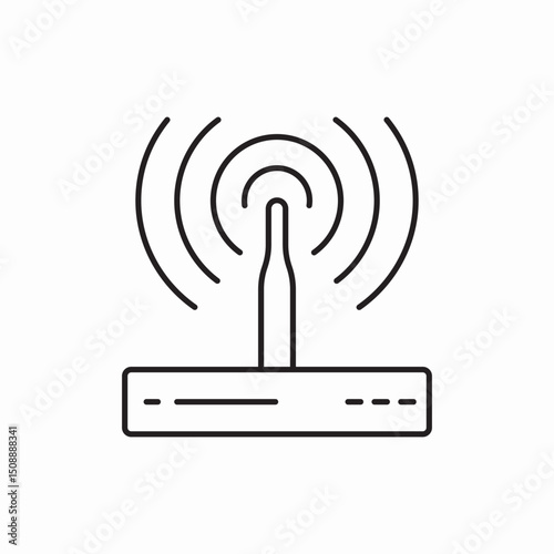 Wireless connection router icon vector sign