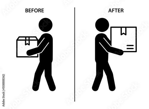 Ergonomic Box Carrying Before & After Posture Improvement for Safe Lifting Techniques