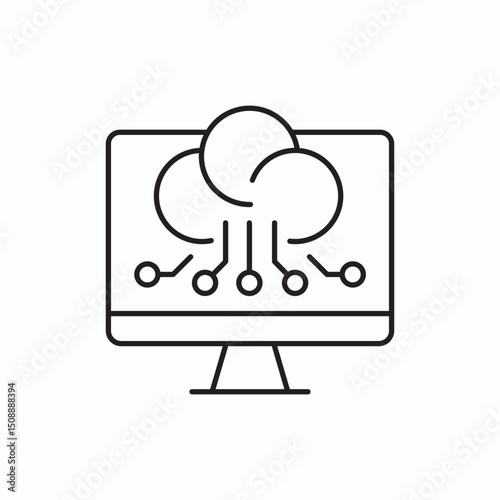 Network connection computer system icon vector sign