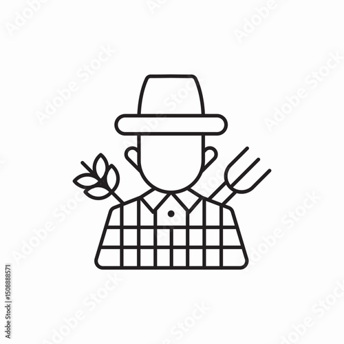 Farmer agriculture professional worker icon vector sign