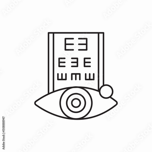 Eye vision test chart icon vector sign