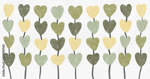 Hearts Plant Abstract Pattern