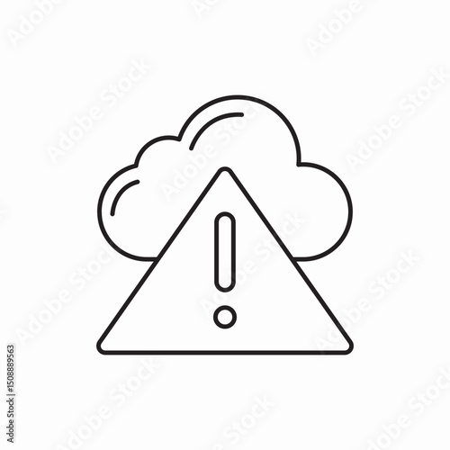 Cloud warning alert system icon vector sign