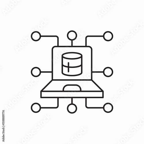 Network computer server data icon vector sign