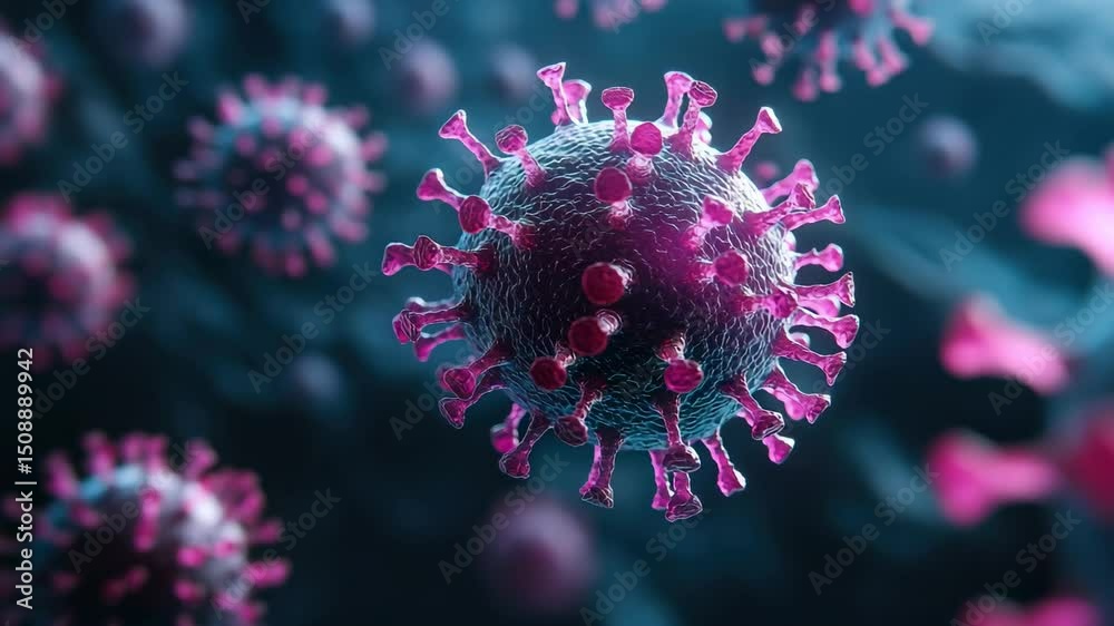 virus in blood, scientific macro video, coronavirus, covid, smallpox, pox, bacteria, microorganism under microscope, biology, chemistry, anatomy, plasma, cell, disease, infection, contamination, ill
