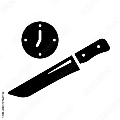 Solid vector icon of sacrificial animal slaughtering time for hajj pilgrims