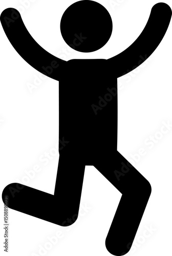 Celebrating Success Joyful Jumping Silhouette Illustration