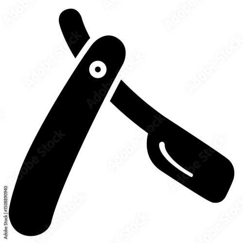 The razor solid icon vector symbolizes the tahalul practice of Hajj pilgrims