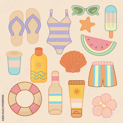 Summer Beach Vacation Essentials Set