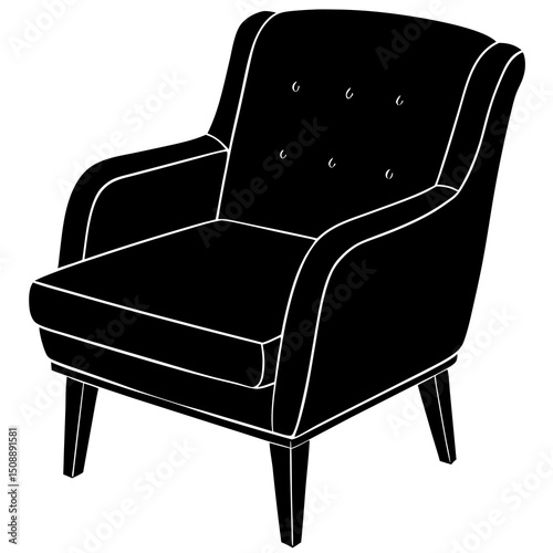 Fototapeta Naklejka Na Ścianę i Meble -  black leather armchair