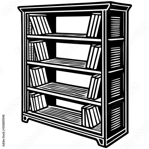 vector illustration of a bookshelf