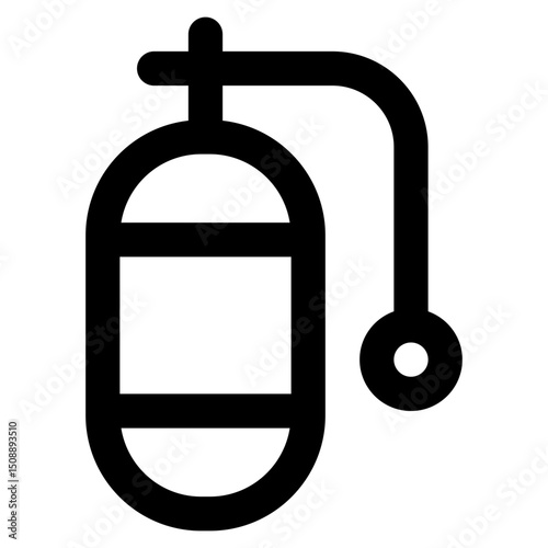 Oxygen tank icon with line and simple style