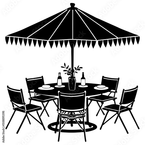 table and chairs on a beach