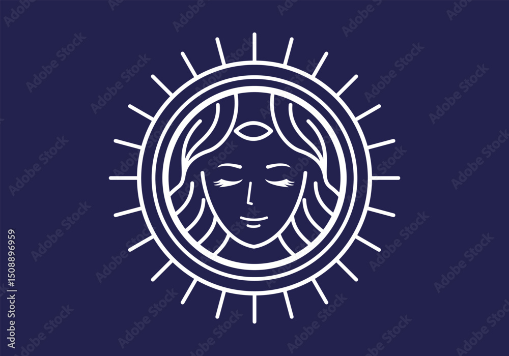 Fototapeta premium Athena goddess line logo design