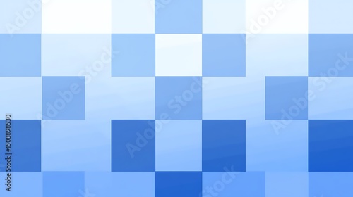 Blue and white squares form a simple abstract mosaic pattern