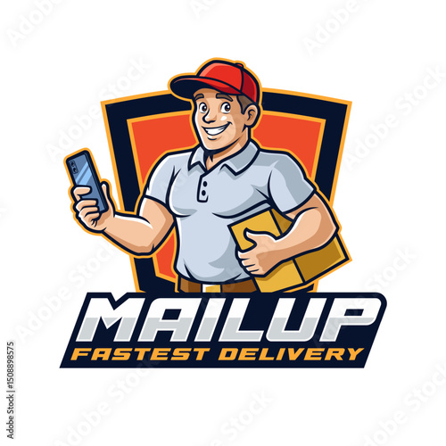Delivery Service Cartoon Mascot Logo