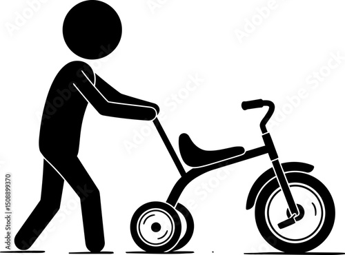 Toddler Tricycle A Simple Illustration of Childhood Joy and Early Development
