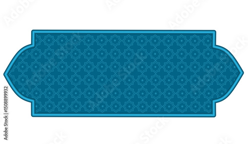 blue label on a white background, Islamic frame background