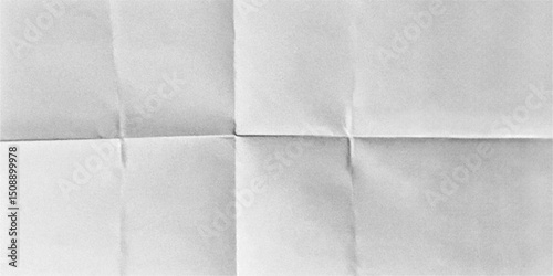 Detailed view of realistic crumpled paper displaying a unique grain and halftone texture with evident creases and abrasions, reflecting its age and history.