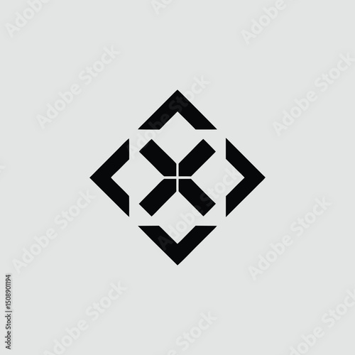 Abstract geometric cross design element png ai generated