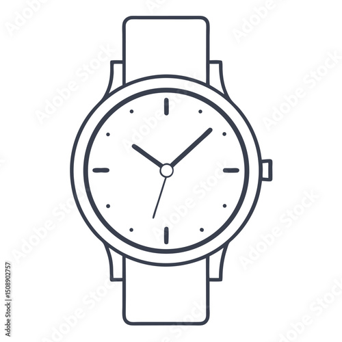 Stylish wristwatch line art design png ai generated