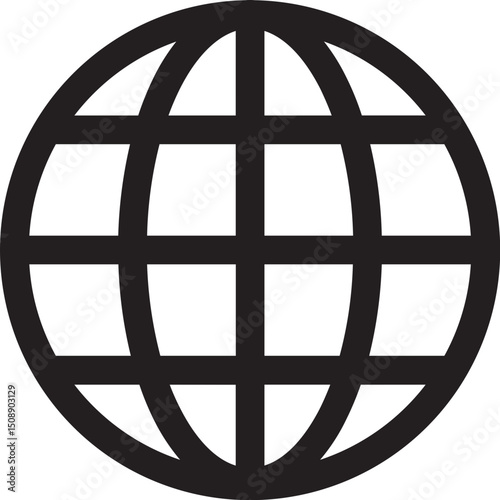 Global Network Connection World Map Icon Vector Illustration