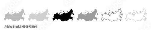 Vector illustration of Russia Map set on transparent background