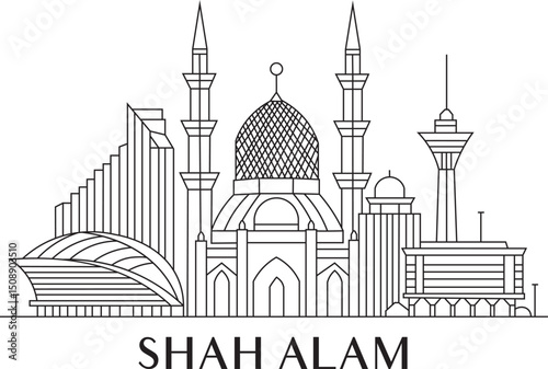 Foto Shah Alam City Line Draw Simple Minimalist
