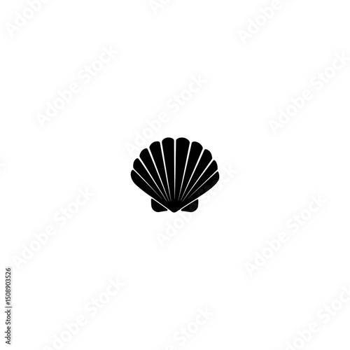 Clam shell minimalist silhouette design vector art 
