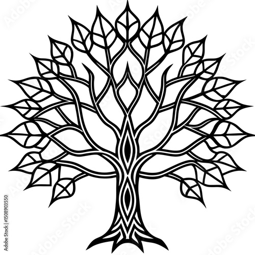 Recursive Nature Tree Vector Art