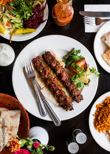shish kebab on pita