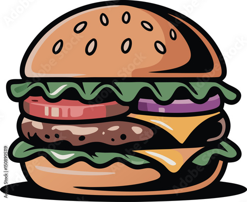 Classic Burger Illustration