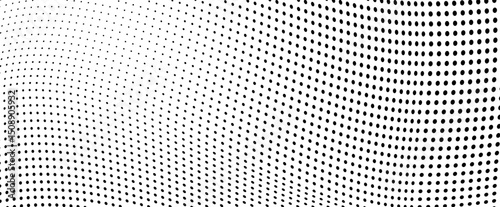 Abstract halftone wave dotted background. Futuristic twisted grunge pattern, dot, circles.  Vector modern optical pop art texture for posters, business cards, cover, labels mock-up, stickers layout