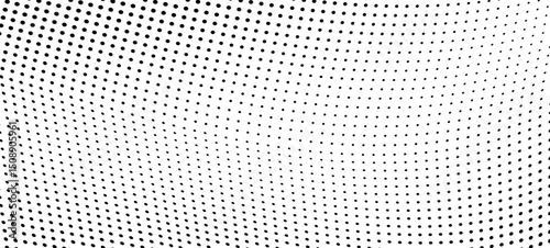 Abstract halftone wave dotted background. Futuristic twisted grunge pattern, dot, circles.  Vector modern optical pop art texture for posters, business cards, cover, labels mock-up, stickers layout