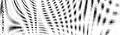 Abstract halftone wave dotted background. Futuristic twisted grunge pattern, dot, circles.  Vector modern optical pop art texture for posters, business cards, cover, labels mock-up, stickers layout