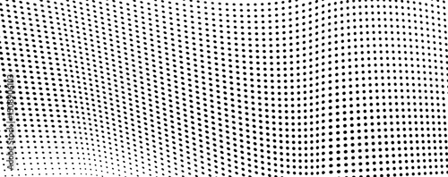 Abstract halftone wave dotted background. Futuristic twisted grunge pattern, dot, circles.  Vector modern optical pop art texture for posters, business cards, cover, labels mock-up, stickers layout