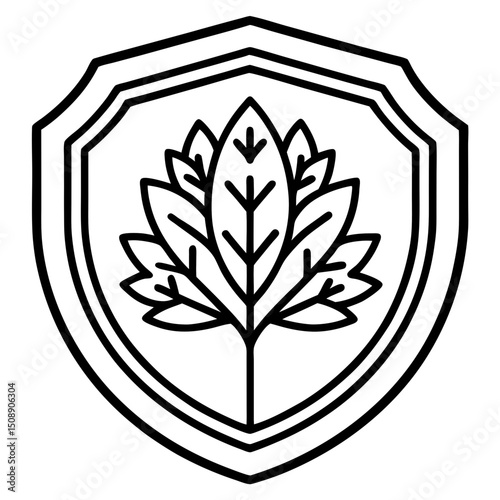 Retro Forest Badge Illustration