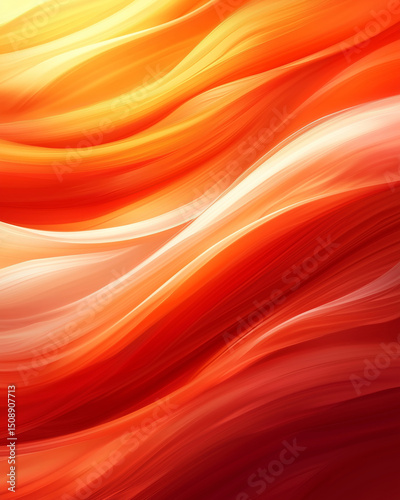 Dynamic energy flows through vibrant waves of orange and red, creating captivating abstract background that inspires creativity