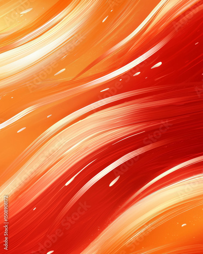 Dynamic energy inspired background with vibrant orange and red waves creating sense of movement and warmth